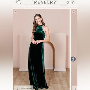 Revelry Tori Velvet Dress - Emerald Green